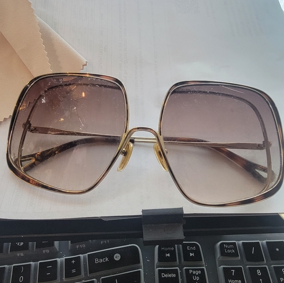 Chloe CH0035S- 002 62 Stylish Gold and Brown Sunglasses